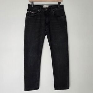 Teleria Blue Edition Italian Denim Slim Straight Jeans Womens 32 Dark Wash